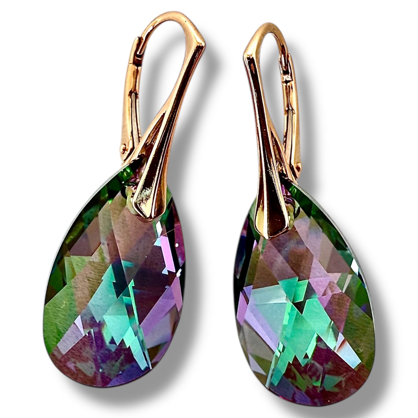 Sudraba kristālu auskari / Pear