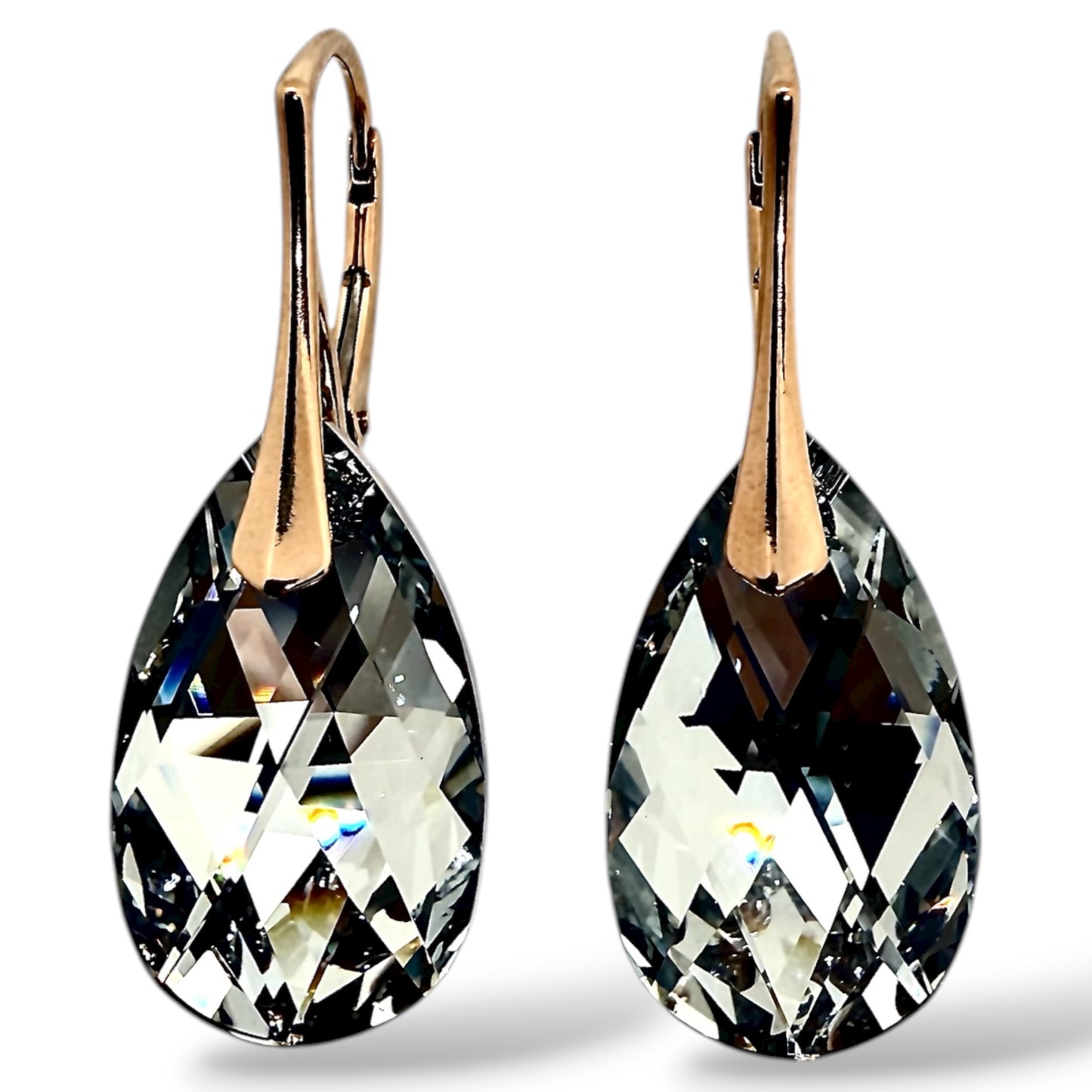 Sudraba kristālu auskari / Pear