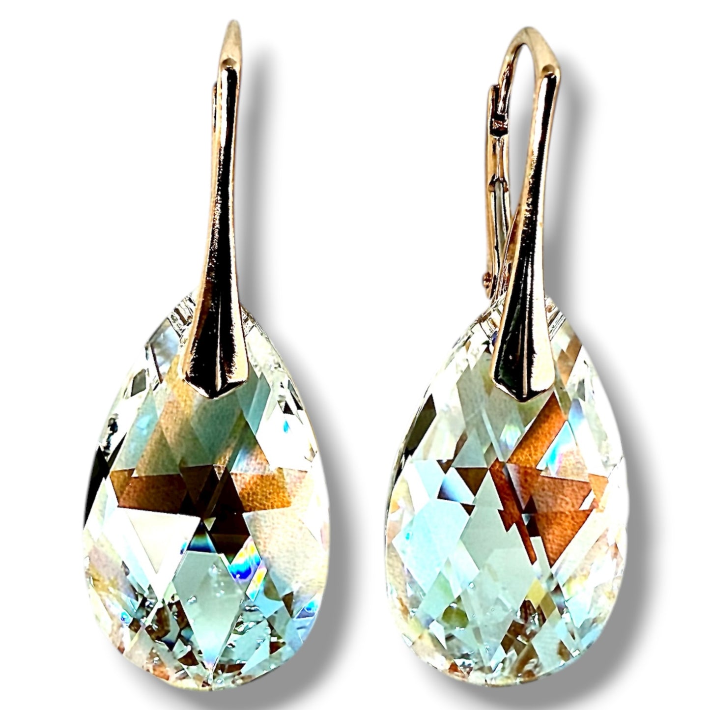 Sudraba kristālu auskari / Pear