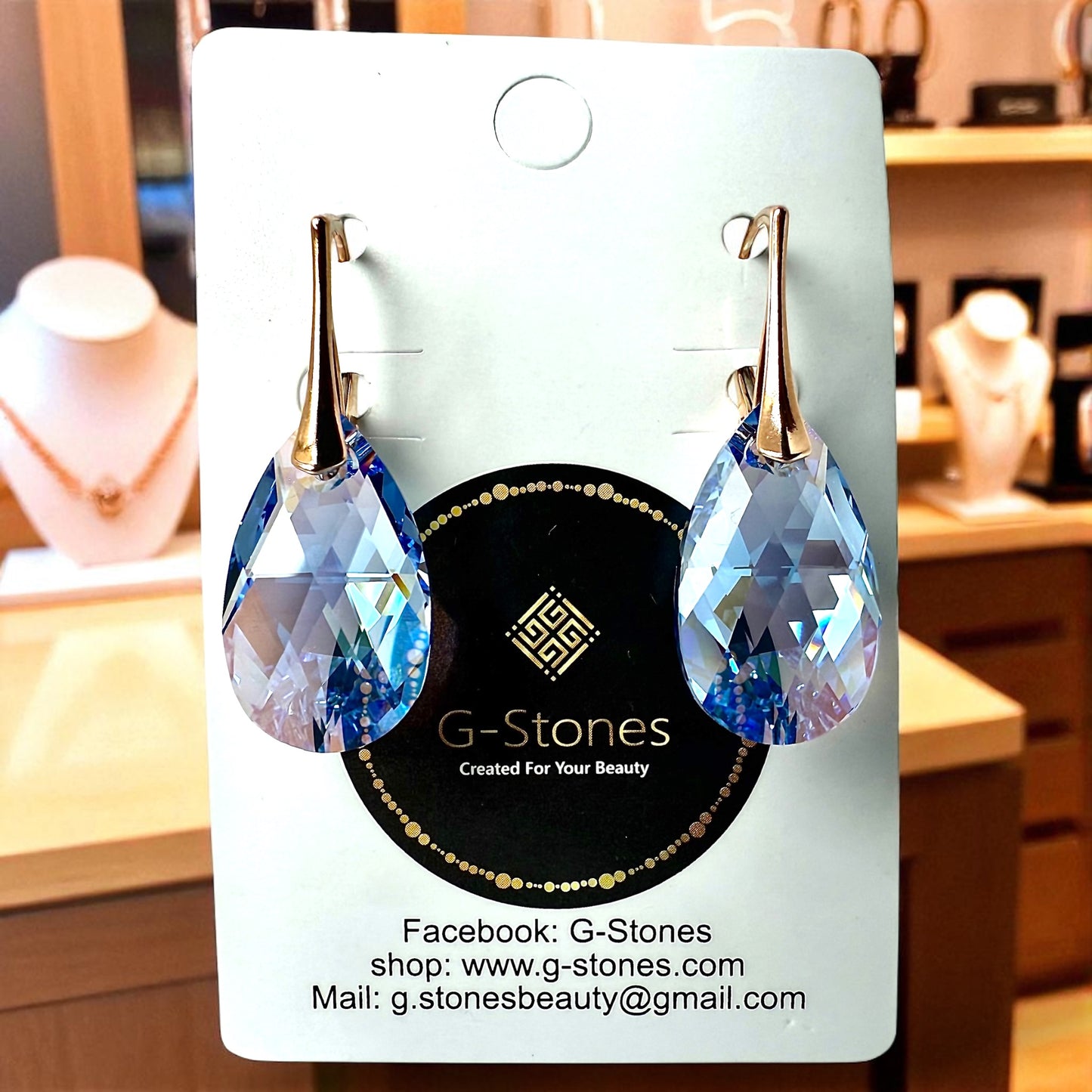 Sudraba kristālu auskari / Pear