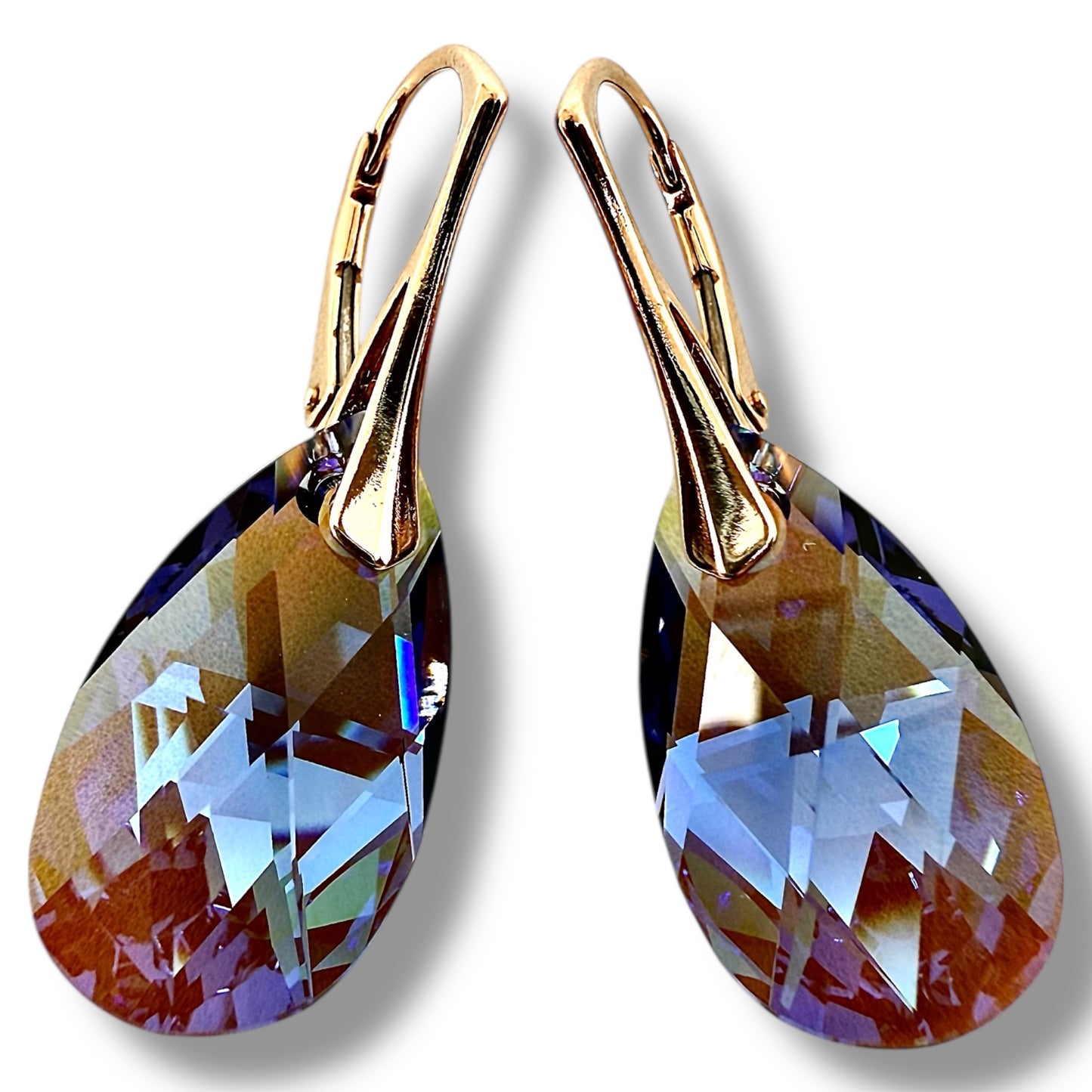 Sudraba kristālu auskari / Pear