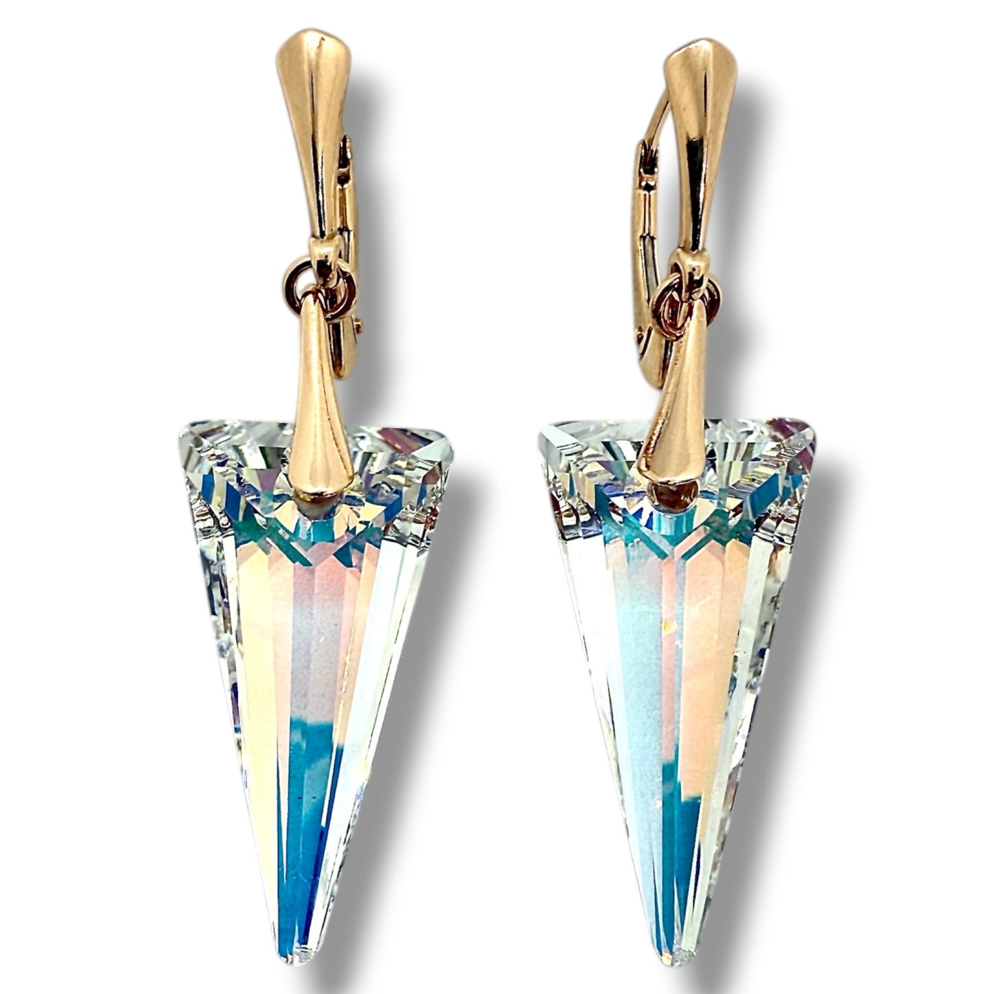 Sudraba Kristālu auskari / Triangle