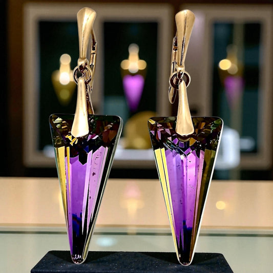 Sudraba Kristālu auskari / Triangle