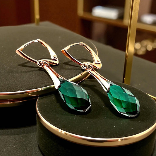 Sudraba Kristālu Auskari / Briolete