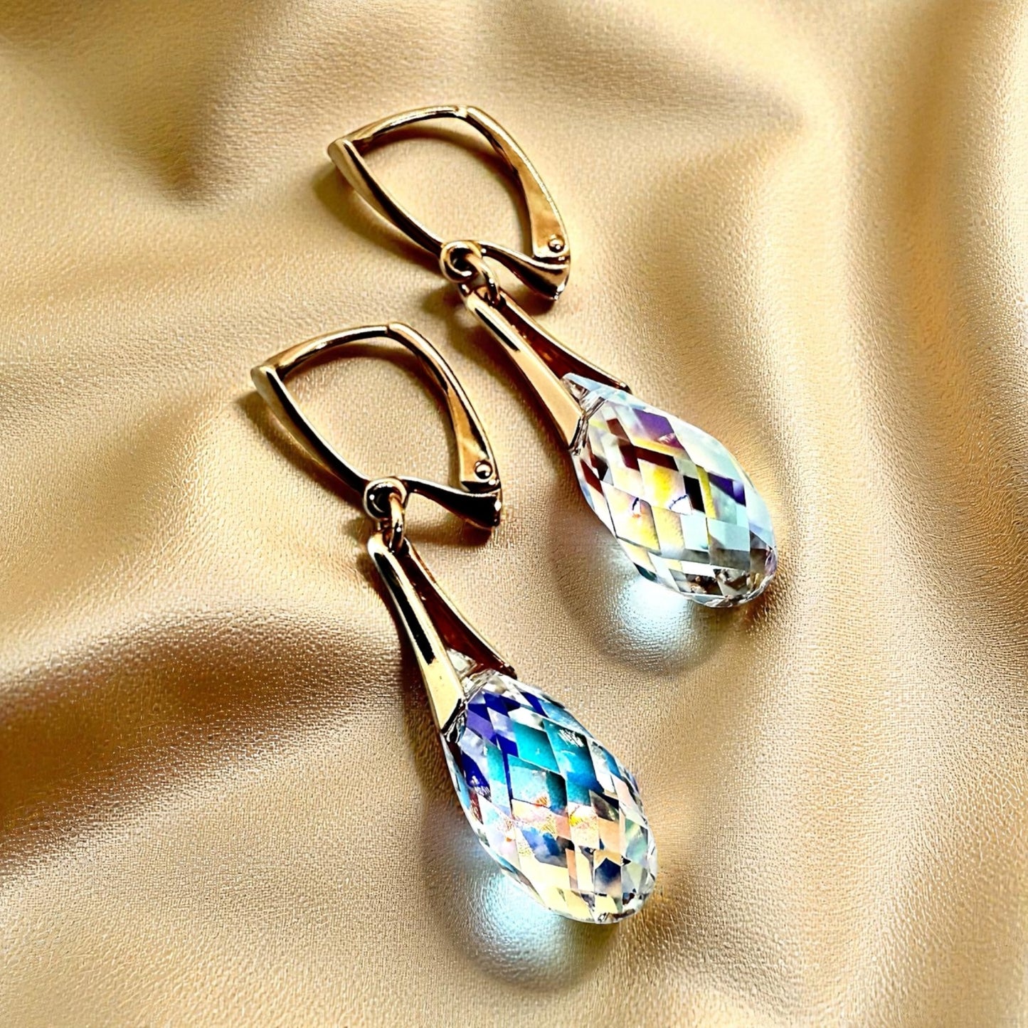 Sudraba Kristālu Auskari / Briolete