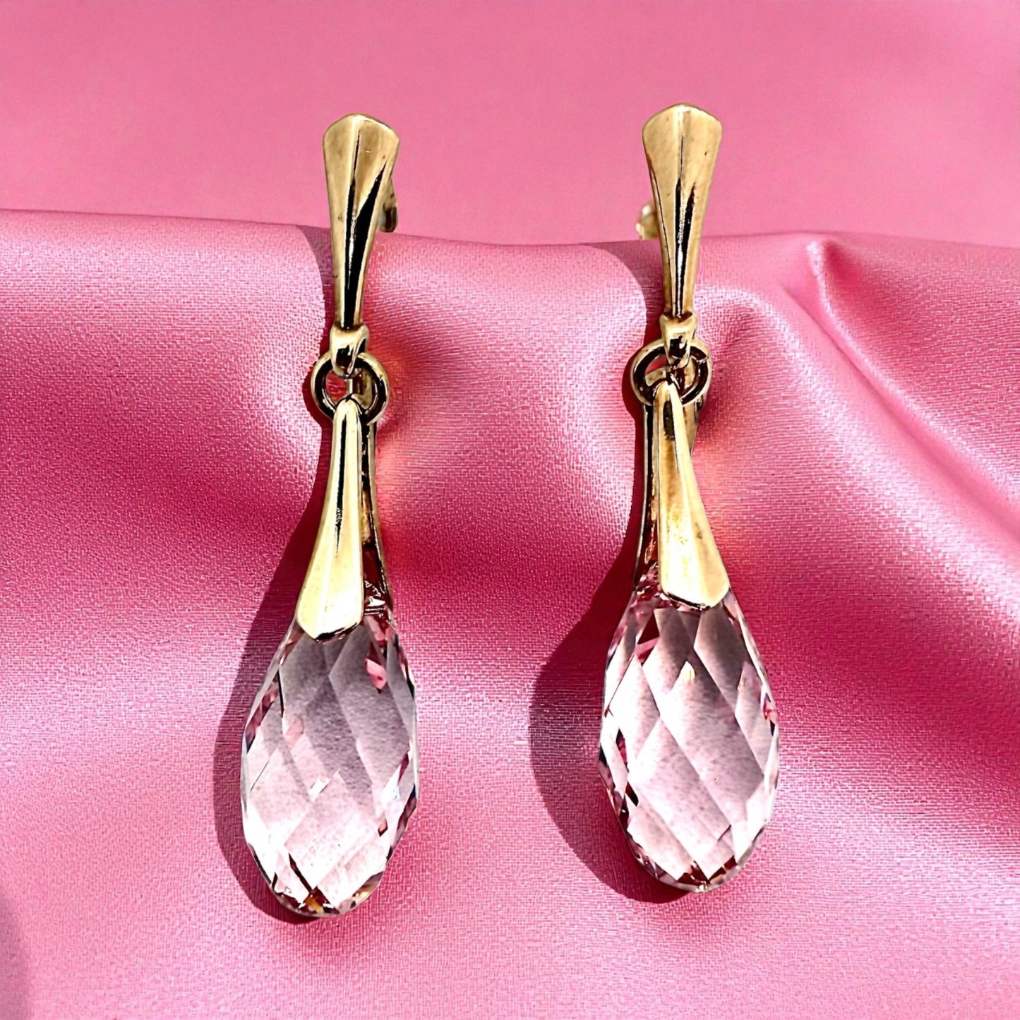 Sudraba Kristālu Auskari / Briolete