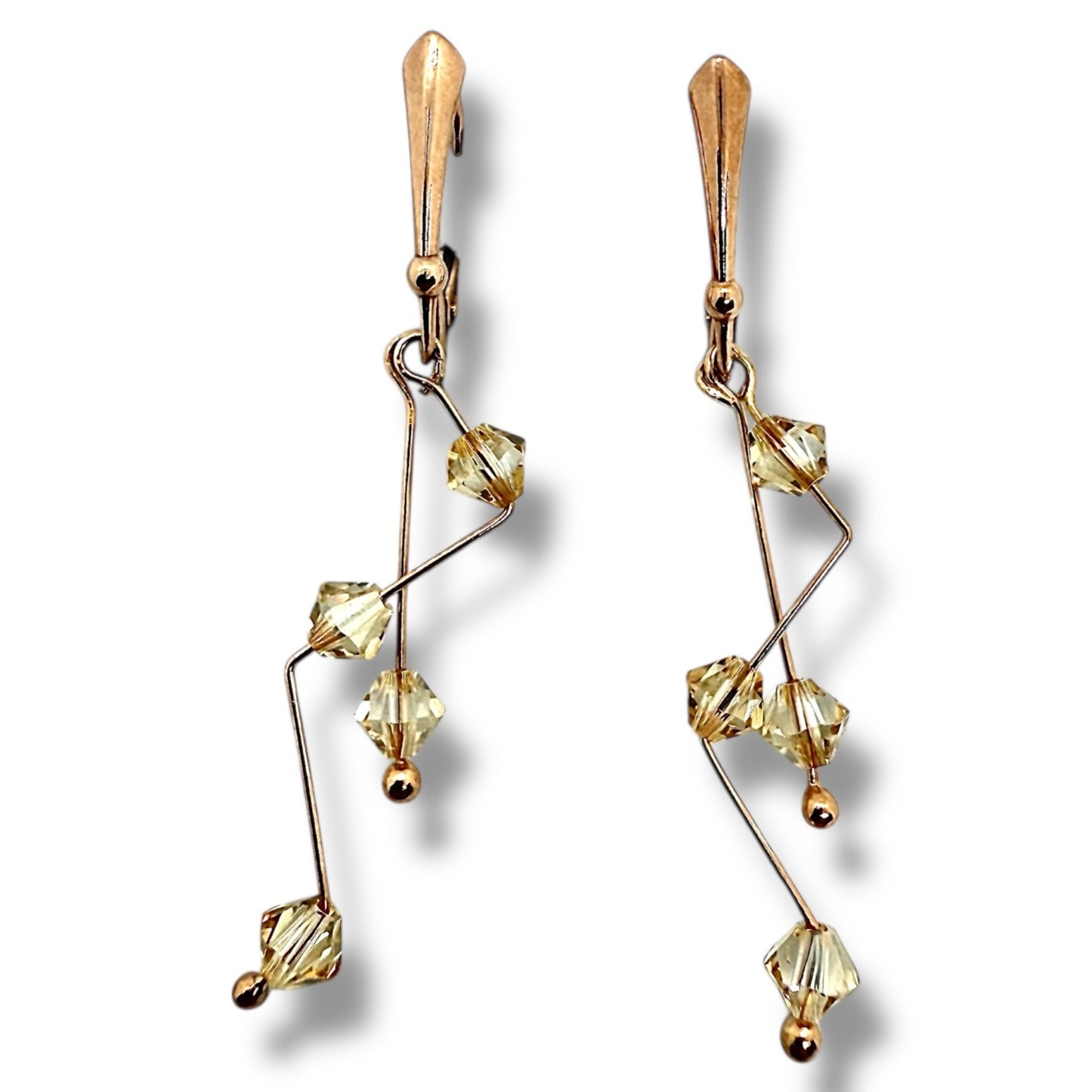 Sudraba Kristalu Auskari / Barbell