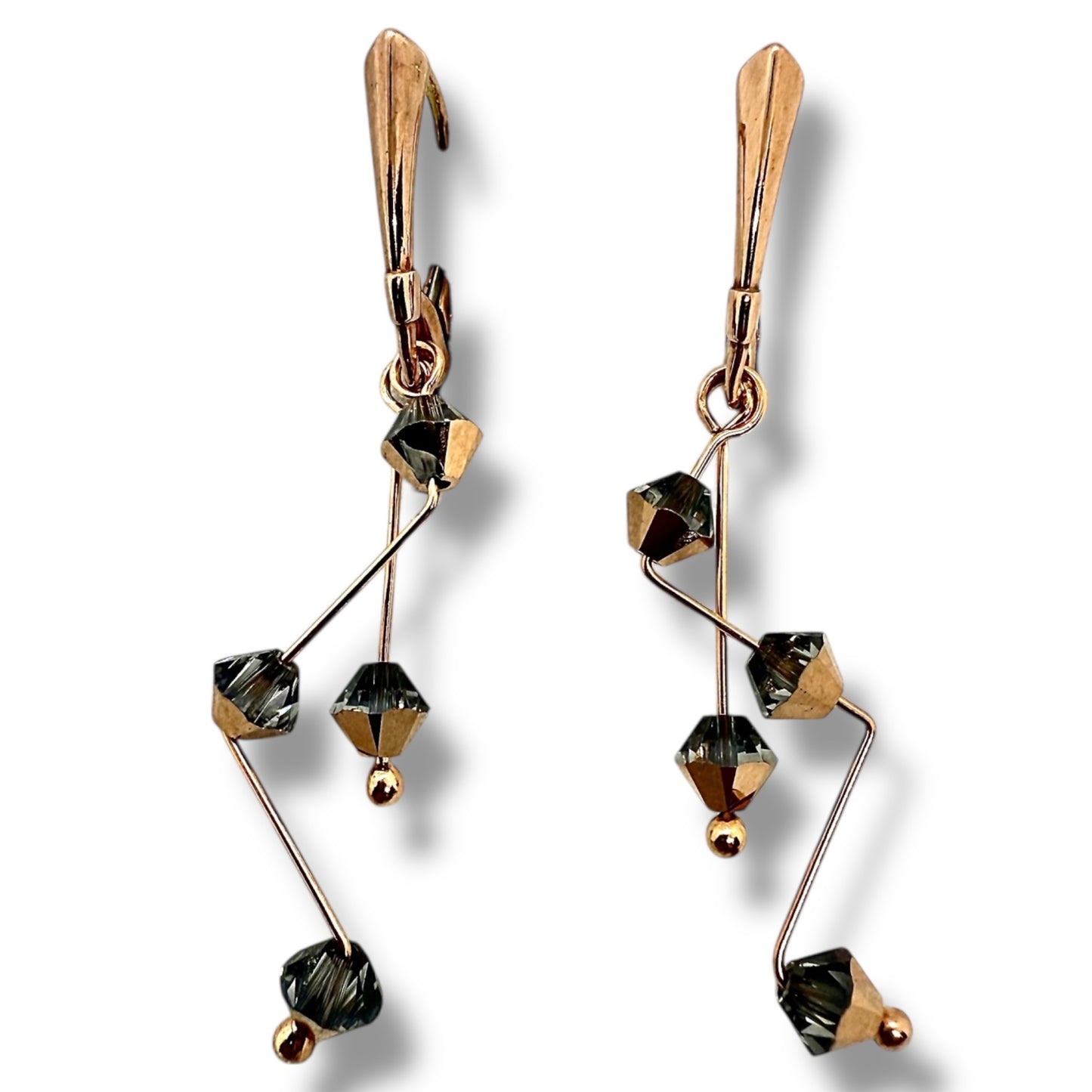 Sudraba Kristalu Auskari / Barbell