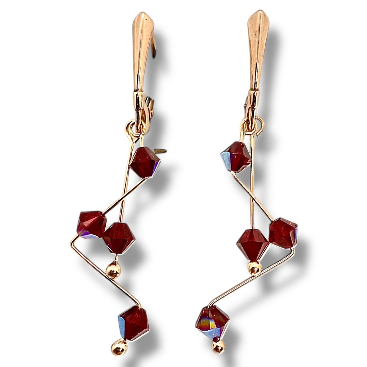 Sudraba Kristalu Auskari / Barbell