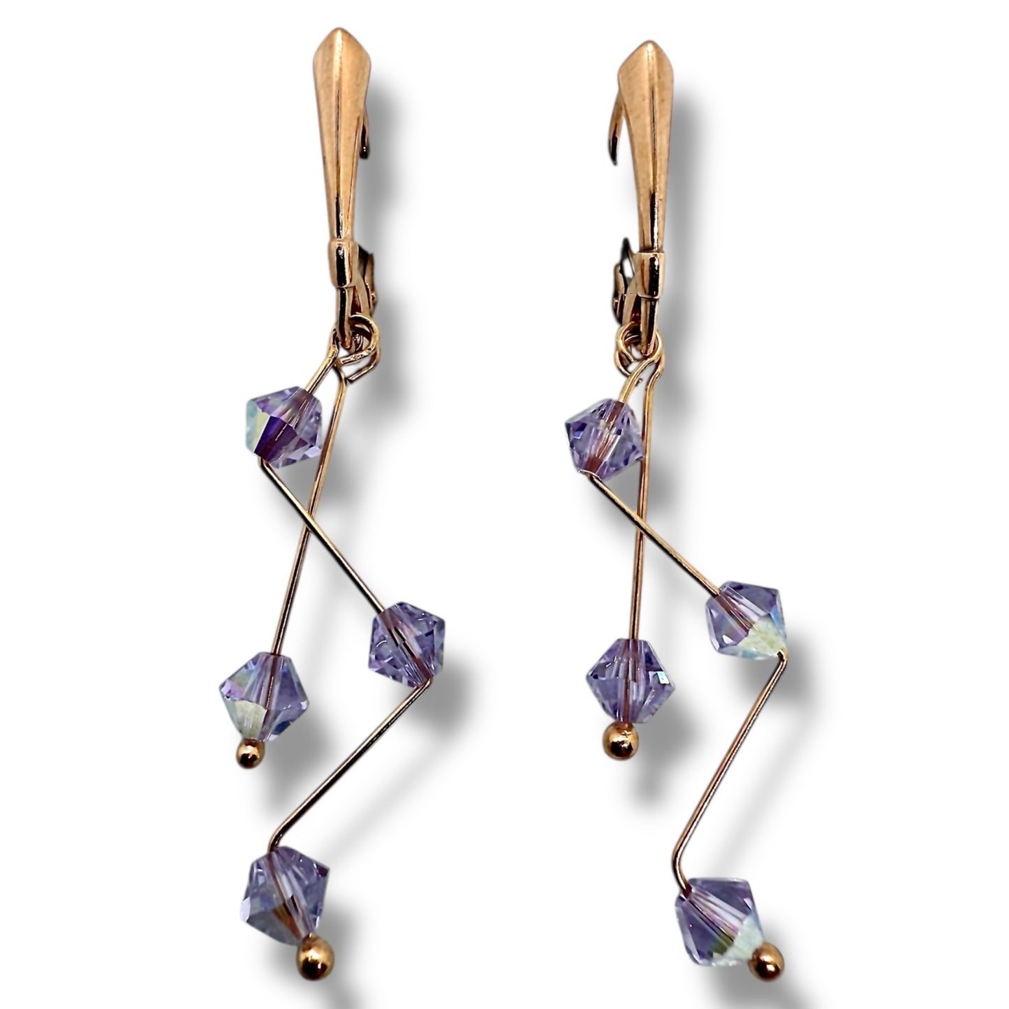 Sudraba Kristalu Auskari / Barbell