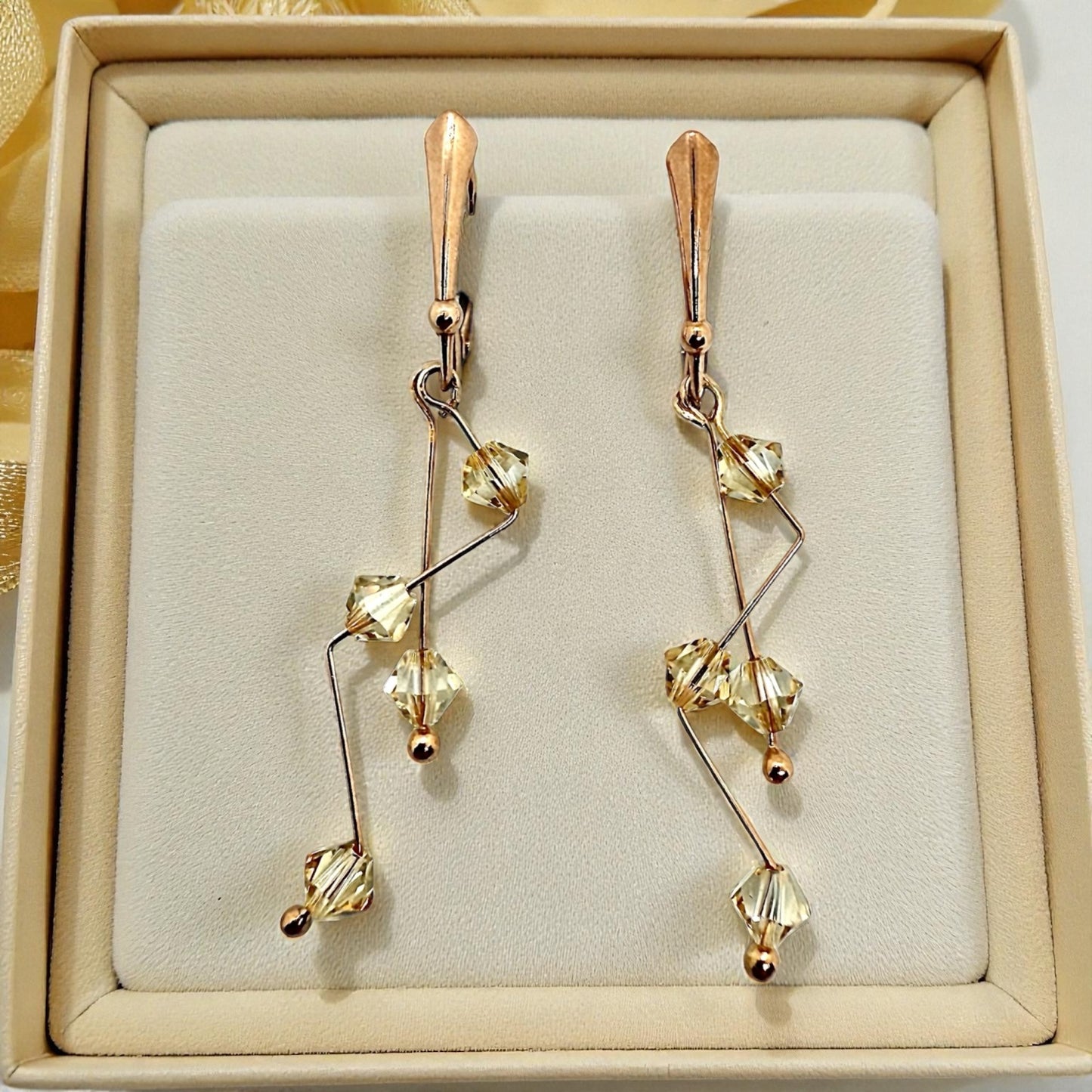 Sudraba Kristalu Auskari / Barbell