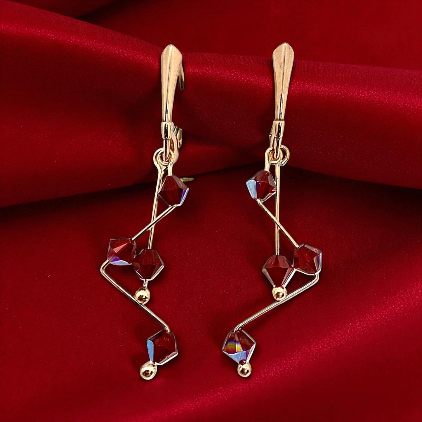 Sudraba Kristalu Auskari / Barbell